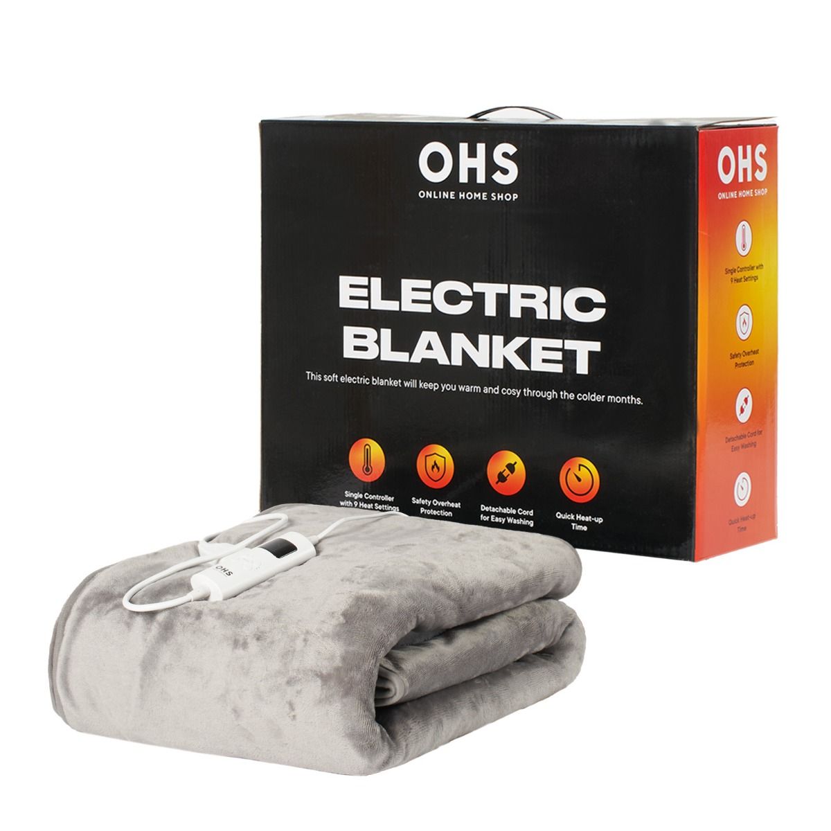 Electric Heated Over-Blanket, Charcoal