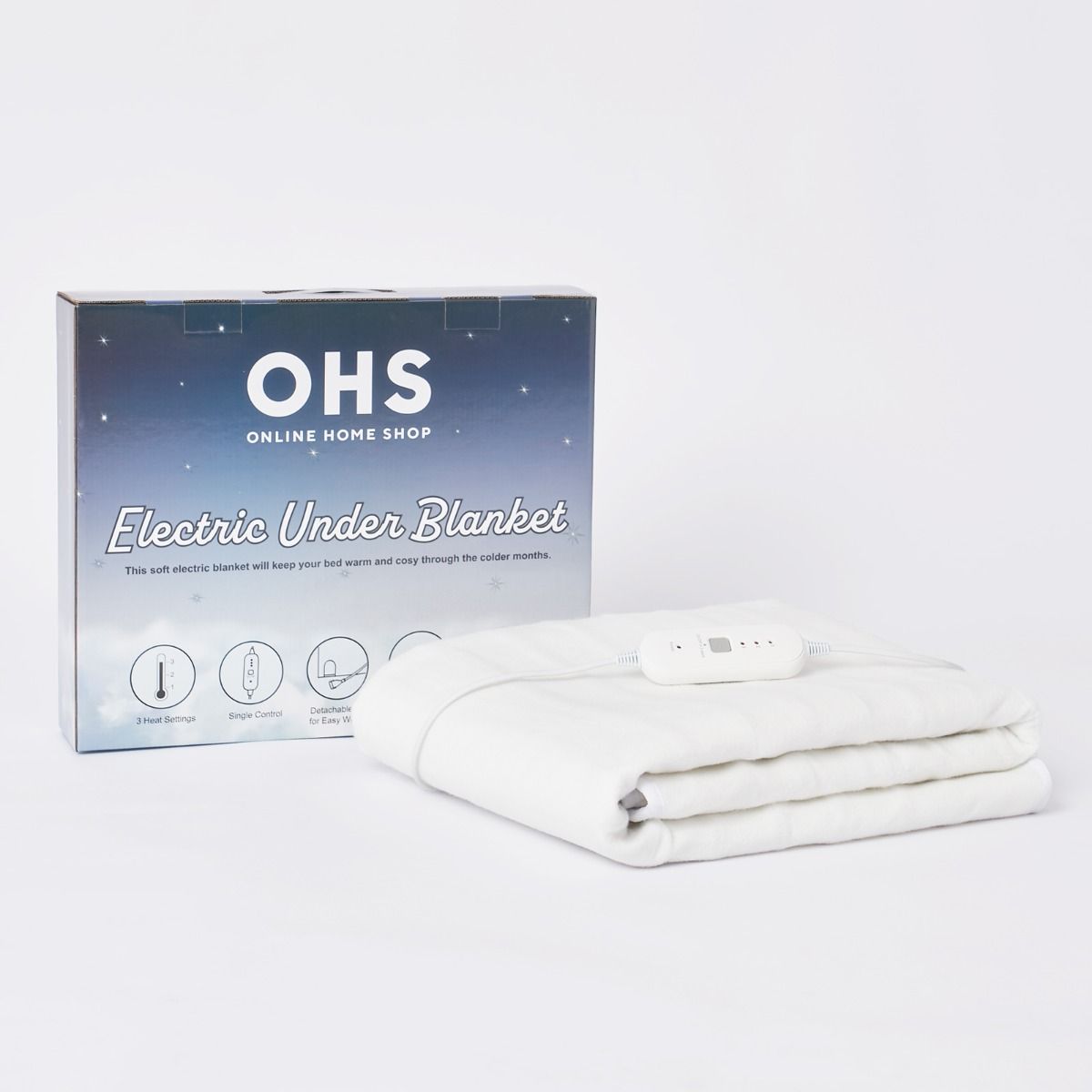 OHS Electric Heated Fleece Under Blanket Sheet, White