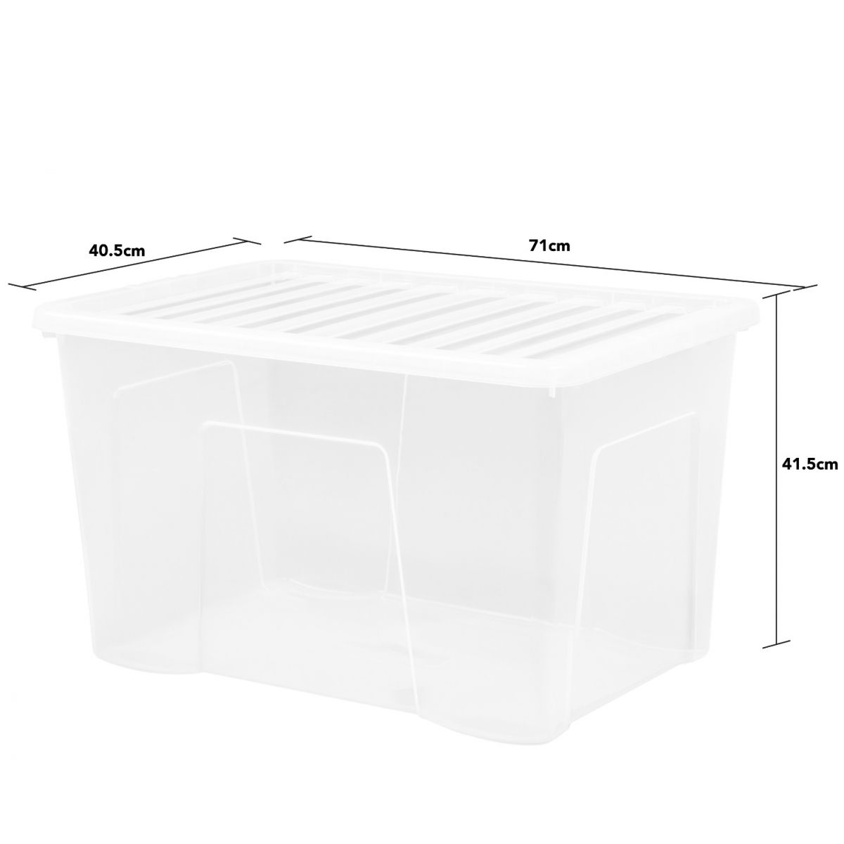 Wham Crystal Stackable Plastic Storage Box & Lid, Clear 102 Litre