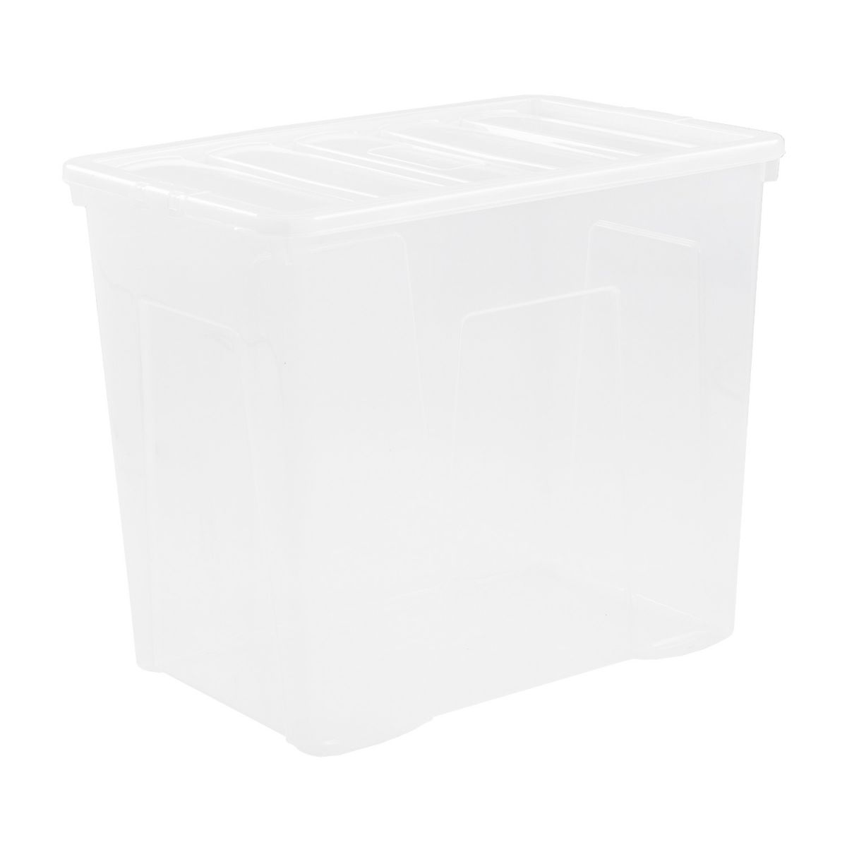 Wham Crystal Stackable Plastic Storage Box & Lid, Clear 160 Litre
