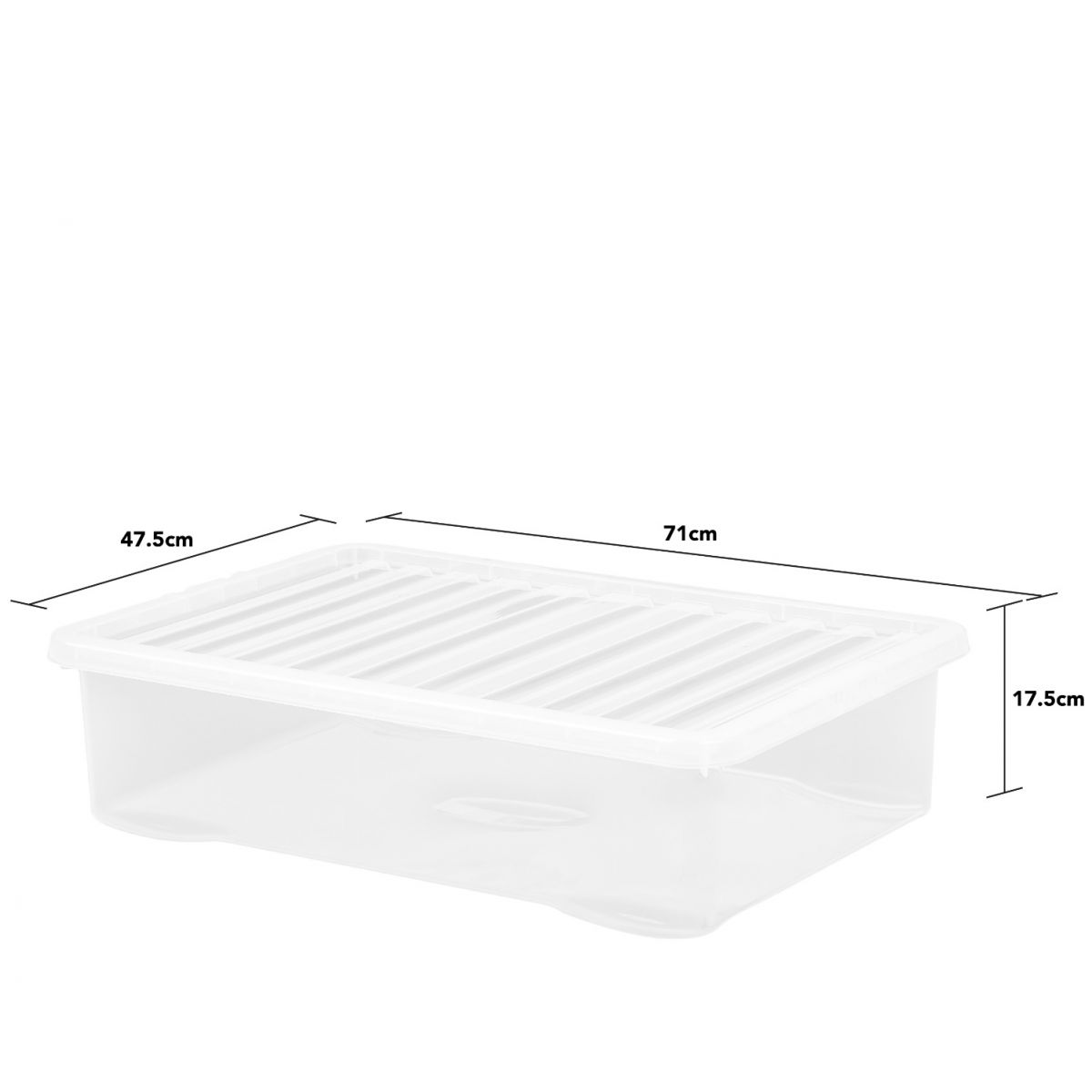 SINGLE - 7 Litre Crystal Plastic Storage Box with Lid - Home