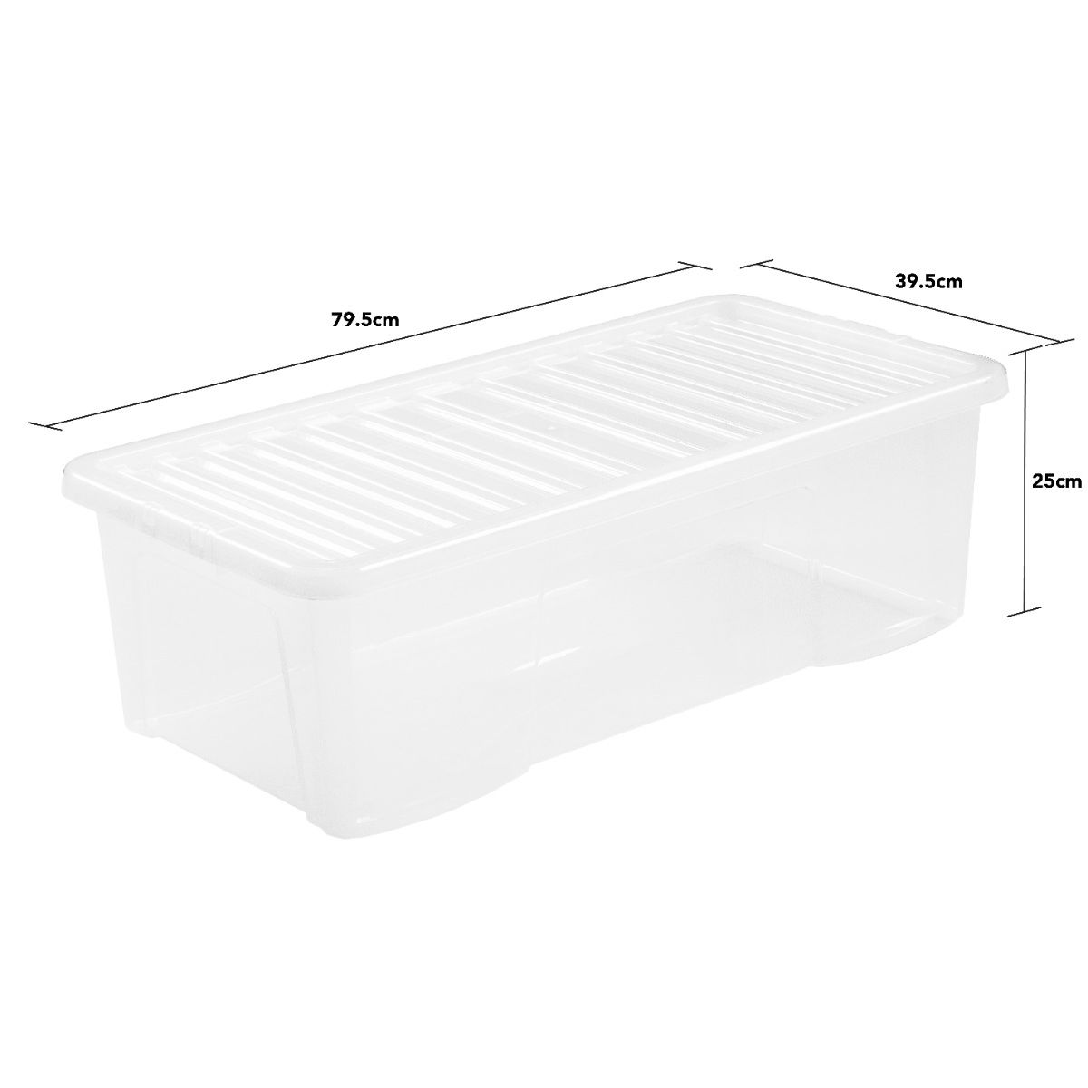 Wham Crystal Stackable Plastic Storage Box & Lid, Clear 62 Litre