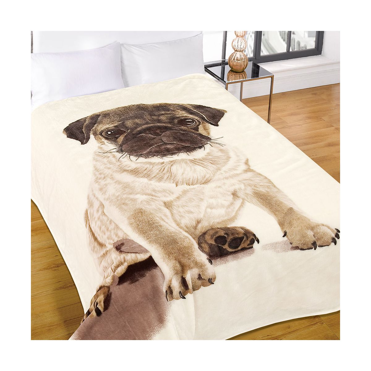 Luxury Warm Soft Large Mink Faux Fur Pug Dog Sofa Bed Blanket Throw 150 x 200cm
