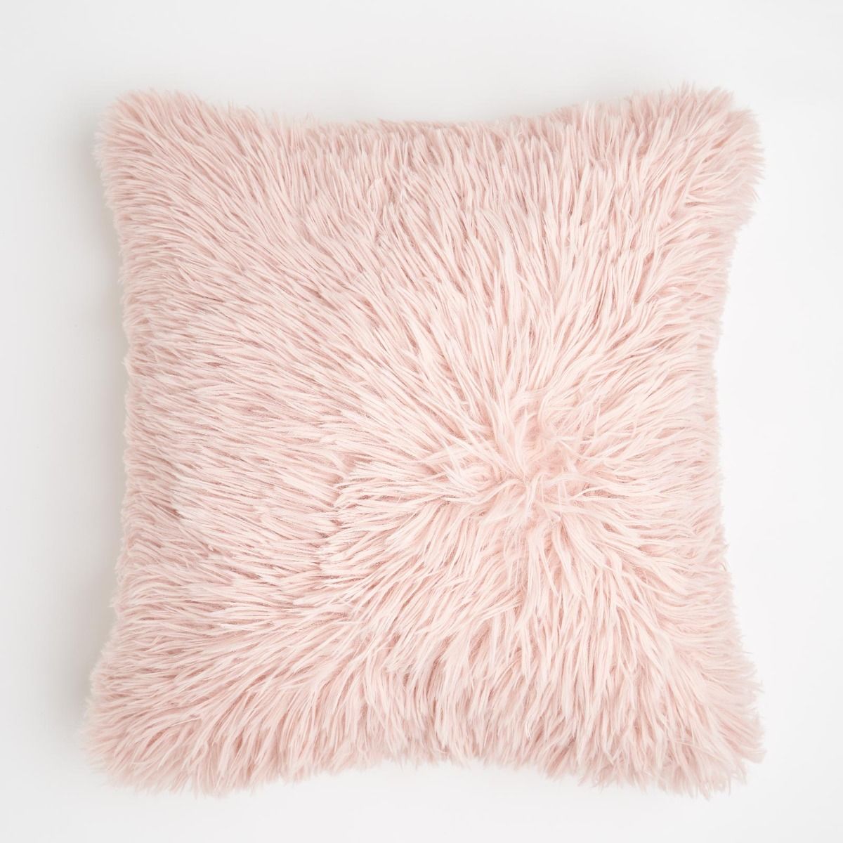Sienna 4 Pack Faux Mongolian Fur Cushion Covers, Blush - 55 x 55cm