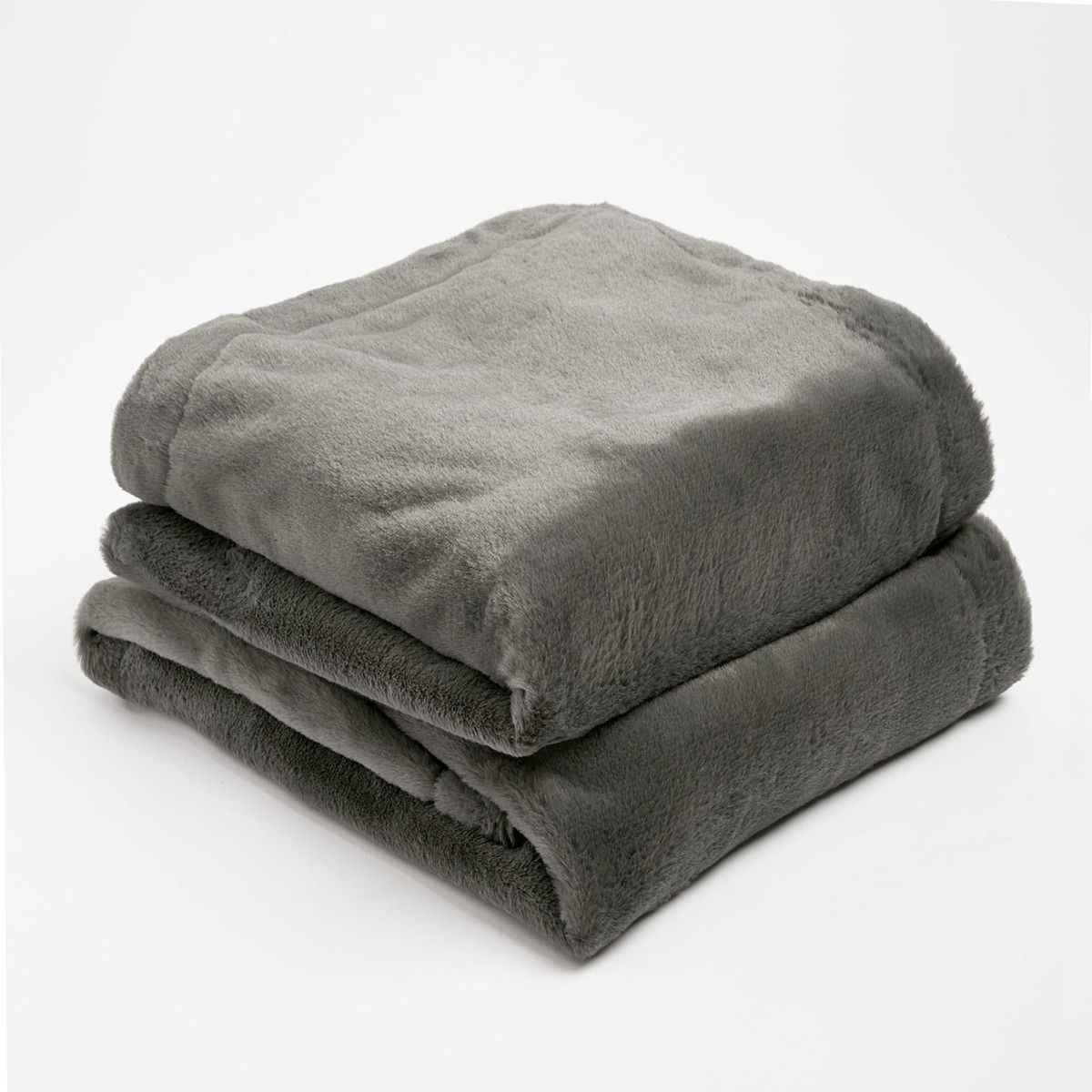 Sienna Faux Fur Fleece Throw Charcoal