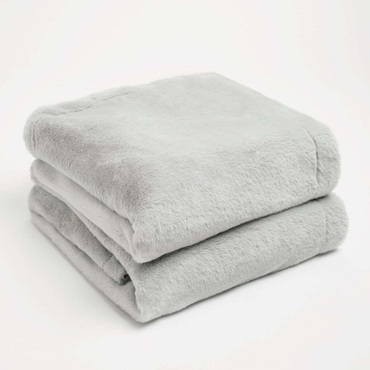 Sienna Faux Fur Fleece Throw Silver