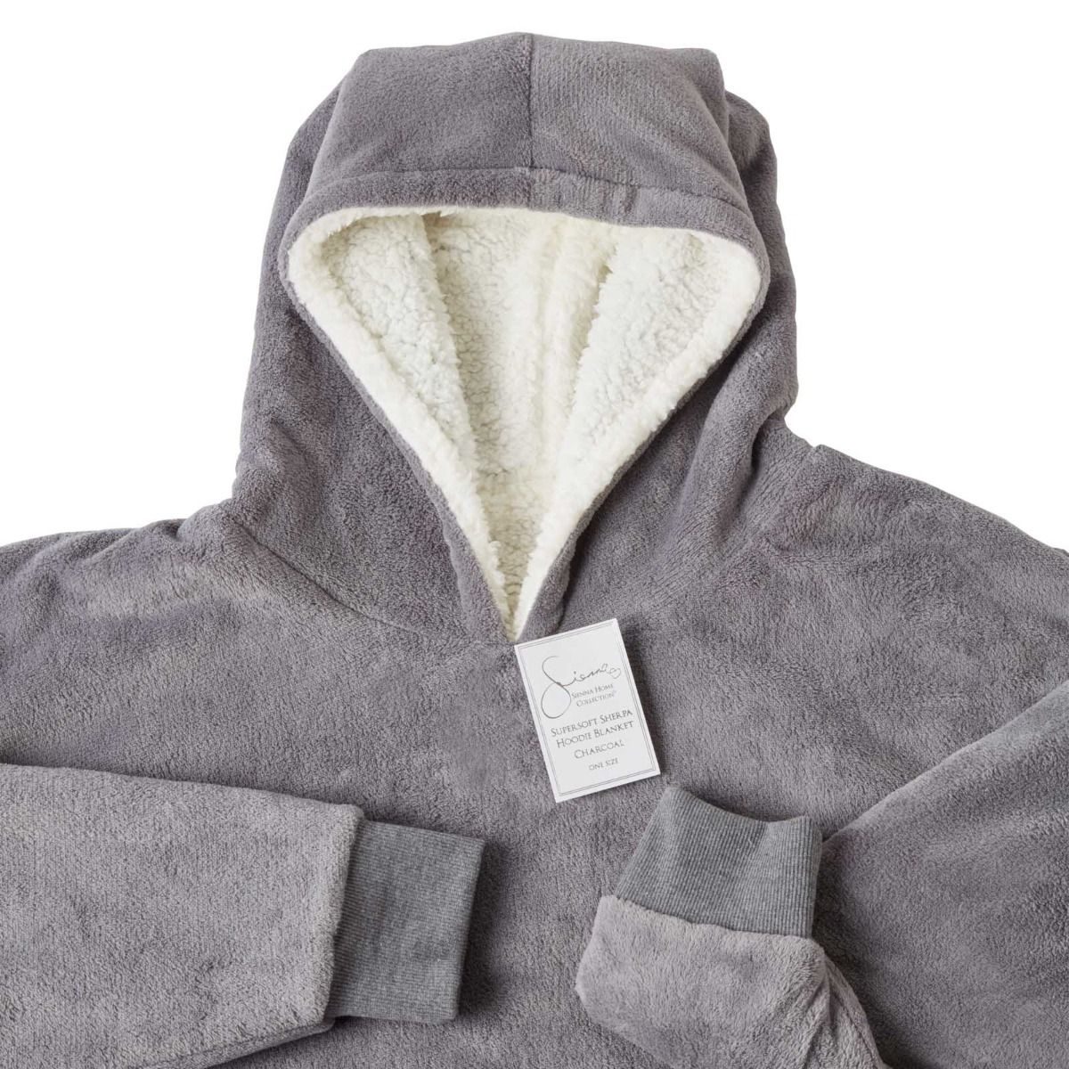 Sienna Supersoft Hoodie Blanket, One Size - Charcoal Grey