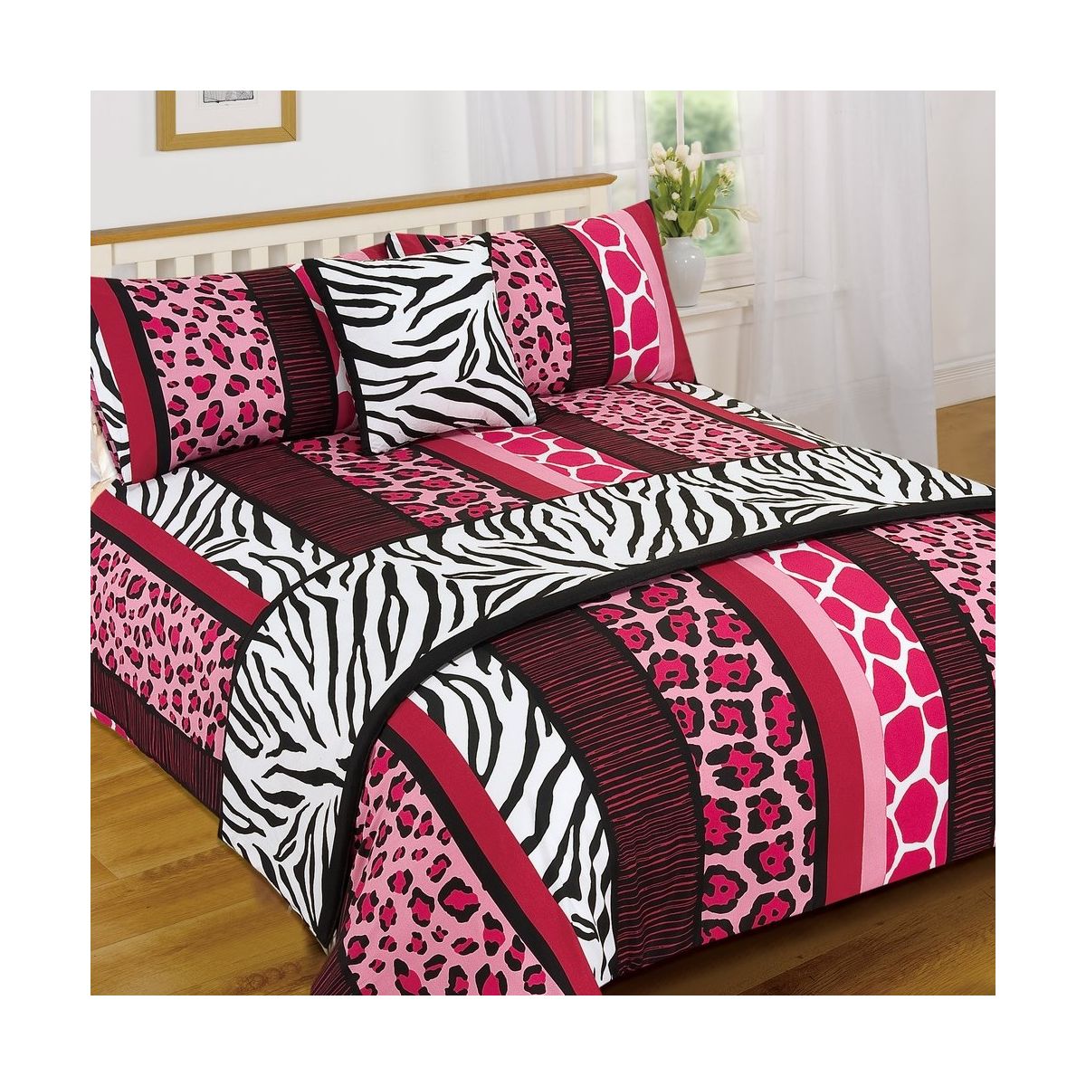 Dreamscene Serengeti Bed in a Bag Bedding Set, Pink - King