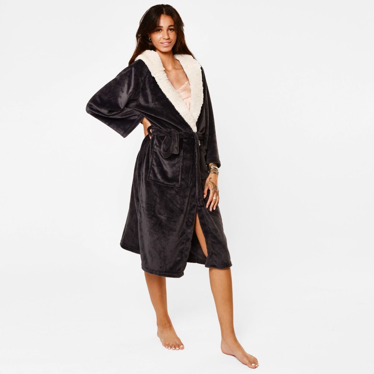 charcoal grey dressing gown