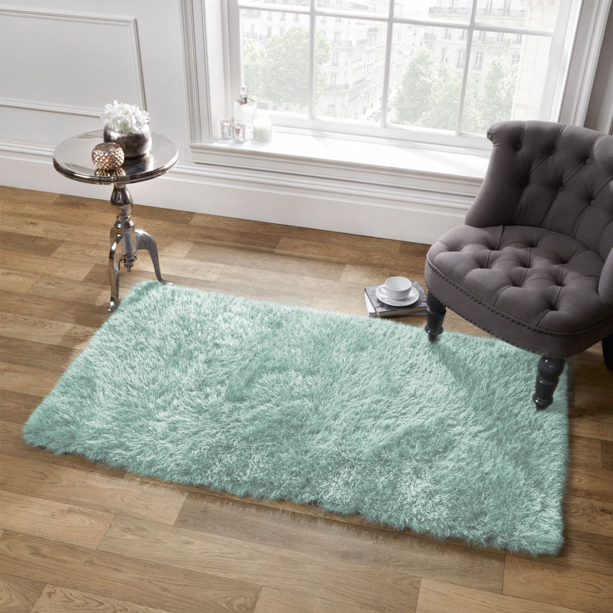 Sienna Shaggy Rug 5cm Pile Duck Egg
