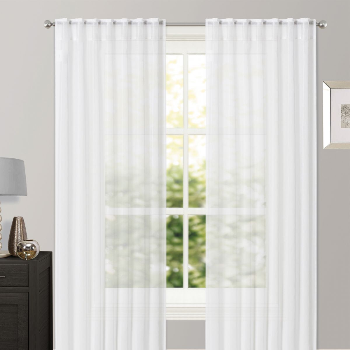 Brentfords Sheer Voile Curtains - 140 x 226cm (55" x 89")