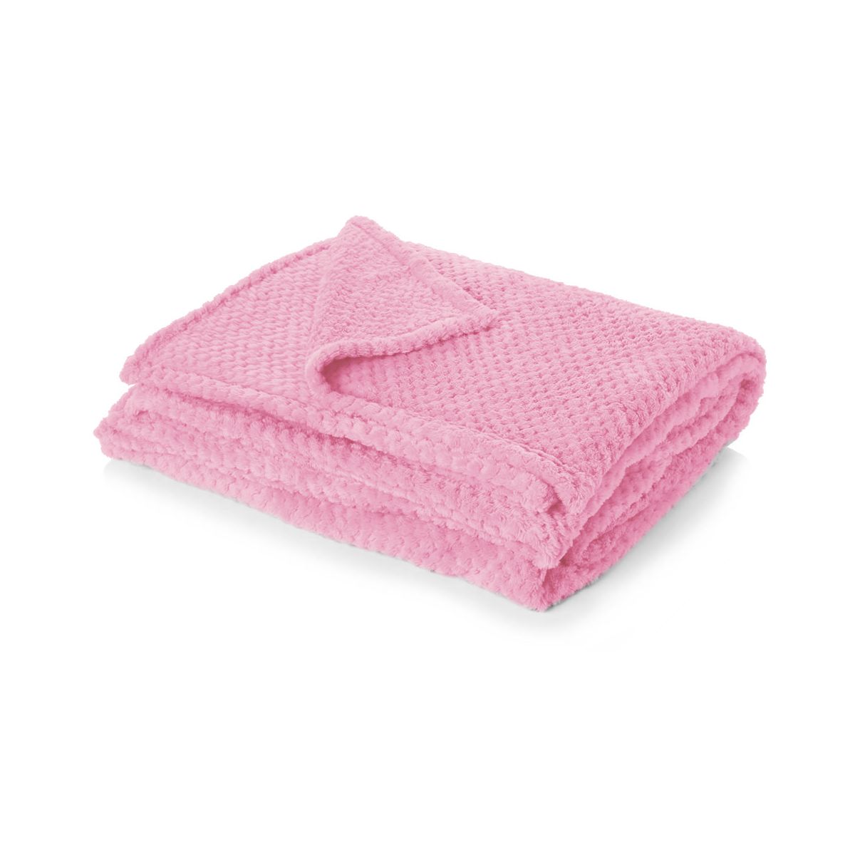 Luxury Waffle Honeycomb Warm Throw Over Sofa Bed Soft Blanket 150 x 200cm Pink