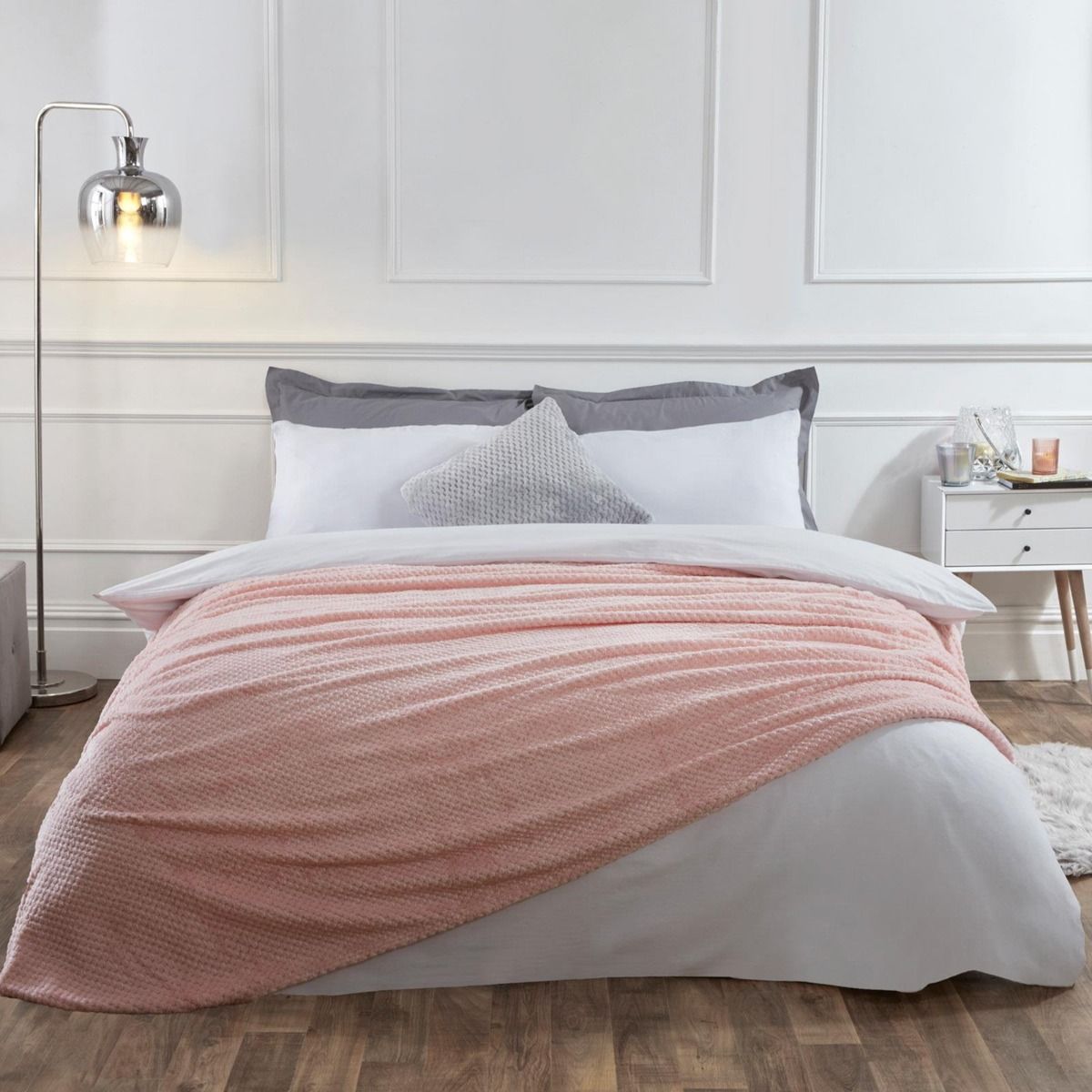 Dreamscene Waffle Mink Throw Double 