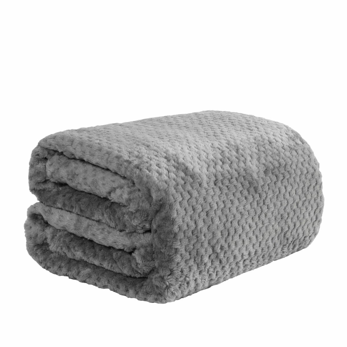 Luxury Waffle Mink Warm Throw Over Sofa Bed Soft Blanket 200 x 240cm  Charcoal