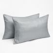 Brentfords 2 Pack Satin Stripe Cushion Covers - Silver