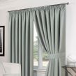 Basket Weave Tape Top Pair Curtains with Tiebacks - Duck Egg 46"x54"