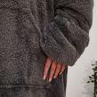 Brentfords Extra-Long Teddy Hoodie Blanket - Charcoal