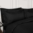 Brentfords Satin Stripe Duvet Cover Set - Black