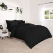 Brentfords Plain Duvet Cover Quilt with Pillowcases - Black, King
