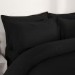 Brentfords Plain Duvet Cover Quilt with Pillowcase - Black, Single