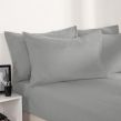 Brentfords Plain Dyed King Size Fitted Sheet - Grey