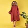 Brentfords Adults Poncho Oversized Changing Robe, Brick Red - One Size