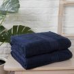 Brentfords 100% Cotton 2 Bath Sheets Towel, Navy Blue