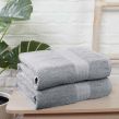 Luxury 100% Cotton 2 Jumbo Bath Sheets Large Towels Bale - Silver