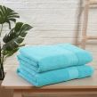 Brentfords 100% Cotton 2 Jumbo Bath Sheets Large Towels Bale - Aqua