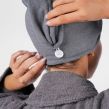 Brentfords Microfibre Towelling Hair Wrap, Grey - 3 Pack