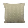 Highams Cable Knit 100% Cotton Cushion Cover - Natural Beige