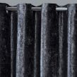 Sienna Home Crushed Velvet Eyelet Curtains - Charcoal Grey 66" x 54"