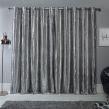 Sienna Home Crushed Velvet Eyelet Curtains - Silver 46" x 90"