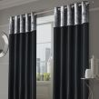 Sienna Home Manhattan Crushed Velvet Band Eyelet Curtains - Black, 90" x 90"