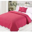 Quilted Embossed Bedspread with Cushions Set -Raspberry