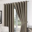 Ring Top Eyelet Chenille Lined  Ready Made Curtains 66" x 54" Charcoal