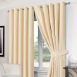 Ring Top Eyelet Chenille Lined  Ready Made Curtains 46" x 54" Cream