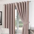 Ring Top Eyelet Chenille Lined  Ready Made Curtains 90" x 90" Heather