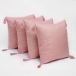 Dreamscene 4 pack Tassel Cushion Covers - Blush