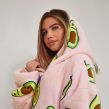 Dreamscene Avocado Print Hoodie Blanket, Blush - Adults