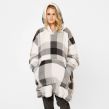 Dreamscene Winter Check Sherpa Hoodie Blanket - Grey