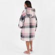 Dreamscene Tartan Check Sherpa Hoodie Blanket - Blush