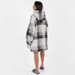 Dreamscene Winter Check Sherpa Hoodie Blanket - Grey