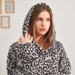 Dreamscene Leopard Print Hoodie Blanket, Adults - Charcoal