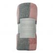 Dreamscene Tartan Check Fleece Throw, Blush Pink/Grey - 120 x 150 cm