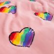 Dreamscene Rainbow Hearts Print Sherpa Throw, 60 x 70 inches - Blush