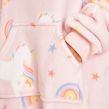 Dreamscene Unicorn Print Hoodie Blanket, Kids - Blush