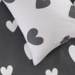 Dreamscene Heart Print Duvet Cover Set - Charcoal