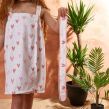 Dreamscene Kids Heart Print Towel Dress, Blush - One Size