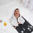 Dreamscene Kids Plain Pom Pom Hooded Towel, White - One Size